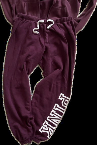 Y2k Maroon Small/Med Victorias Secret PINK Tracksuit/ Sweat Outfit - Picture 7 of 7
